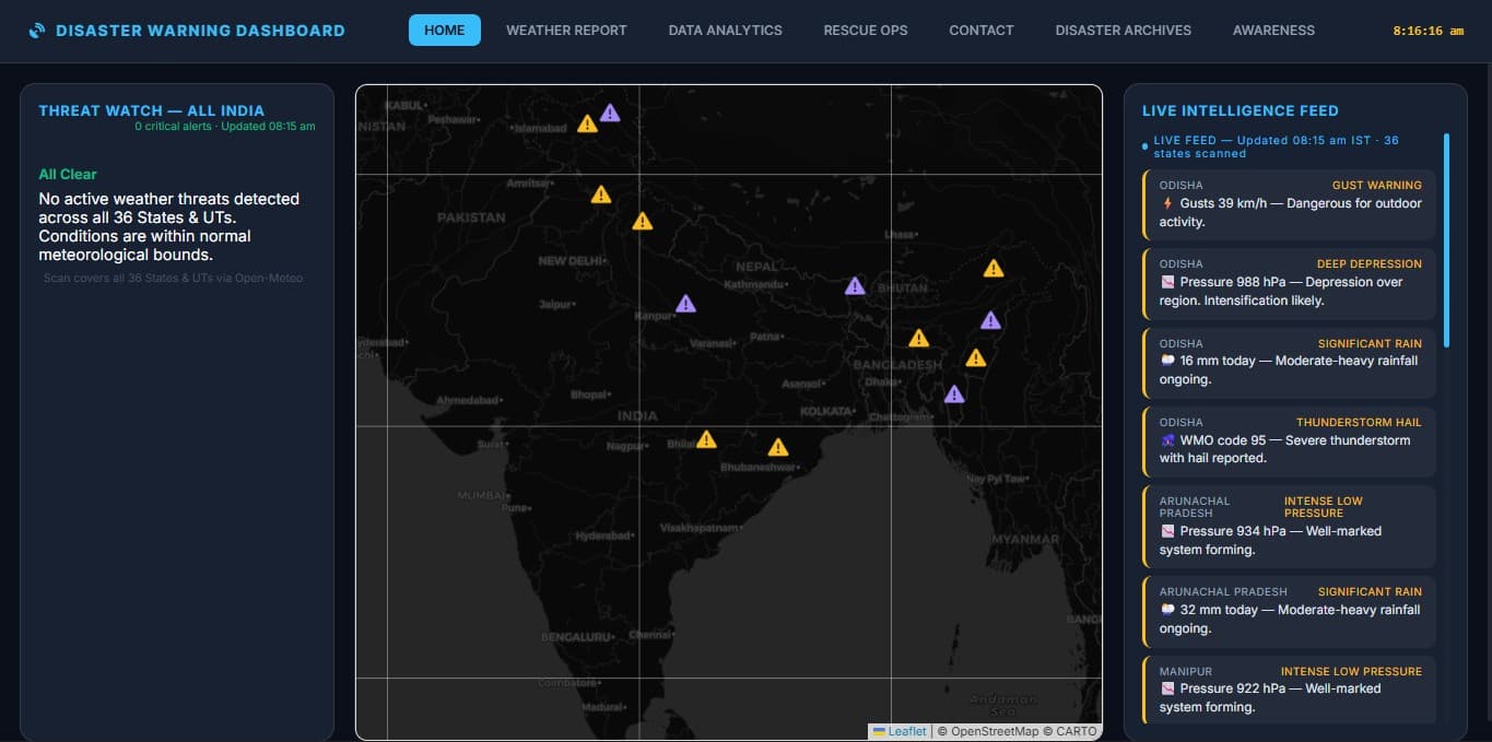Disaster Warning Dashboard